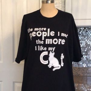 GILDAN BLACK SHOET SLEEVE CAT TEE